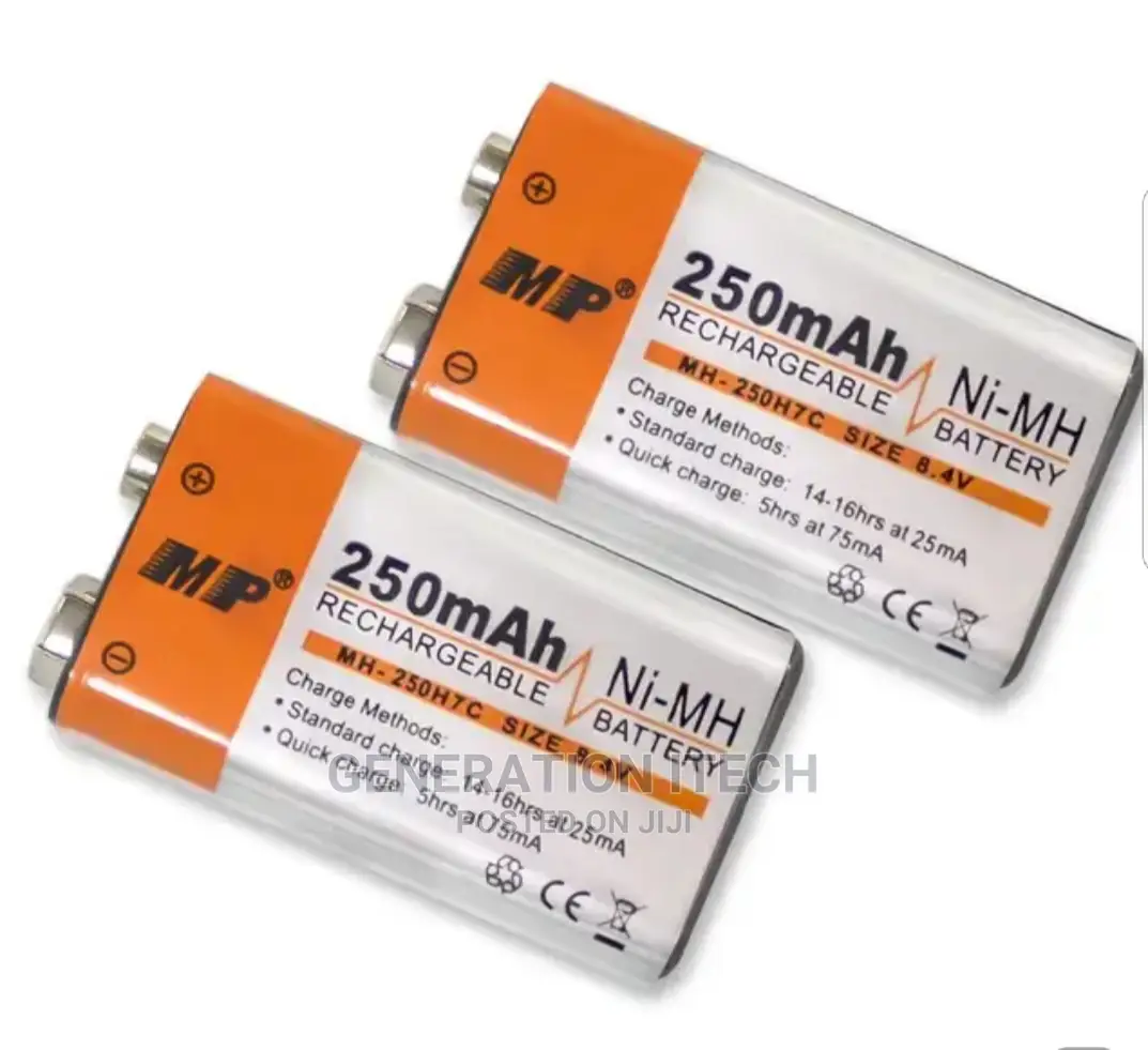 9 Volts 250 Mah Rechargeable Batteries
