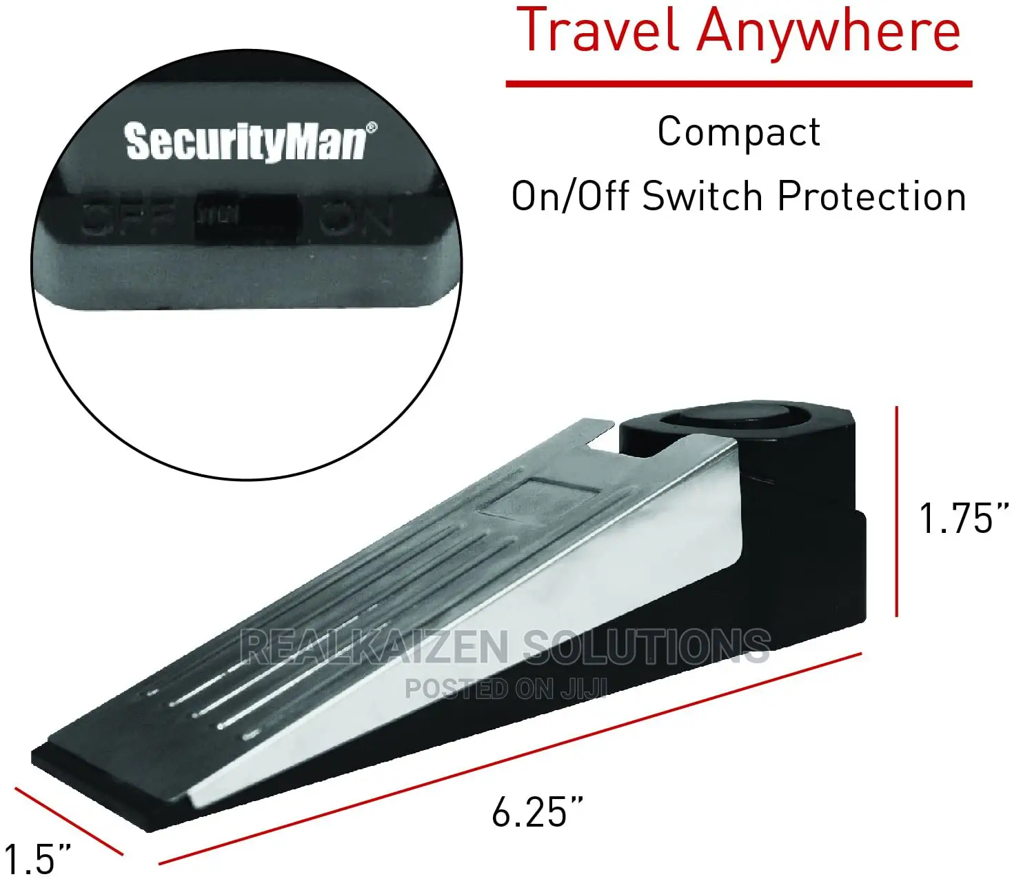 Super Door Stop Wedge Shaped Security 120db Siren Alarm