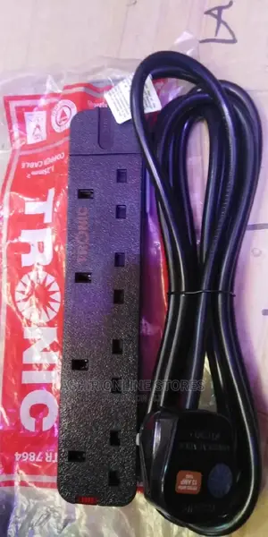 Black 4way Extension Socket
