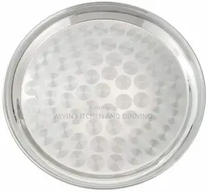 Round Stainless Steel Serving Tray a Set of 6pcs