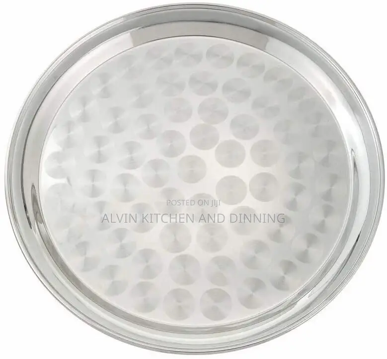 Round Stainless Steel Serving Tray a Set of 6pcs
