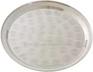 Round Stainless Steel Serving Tray a Set of 6pcs