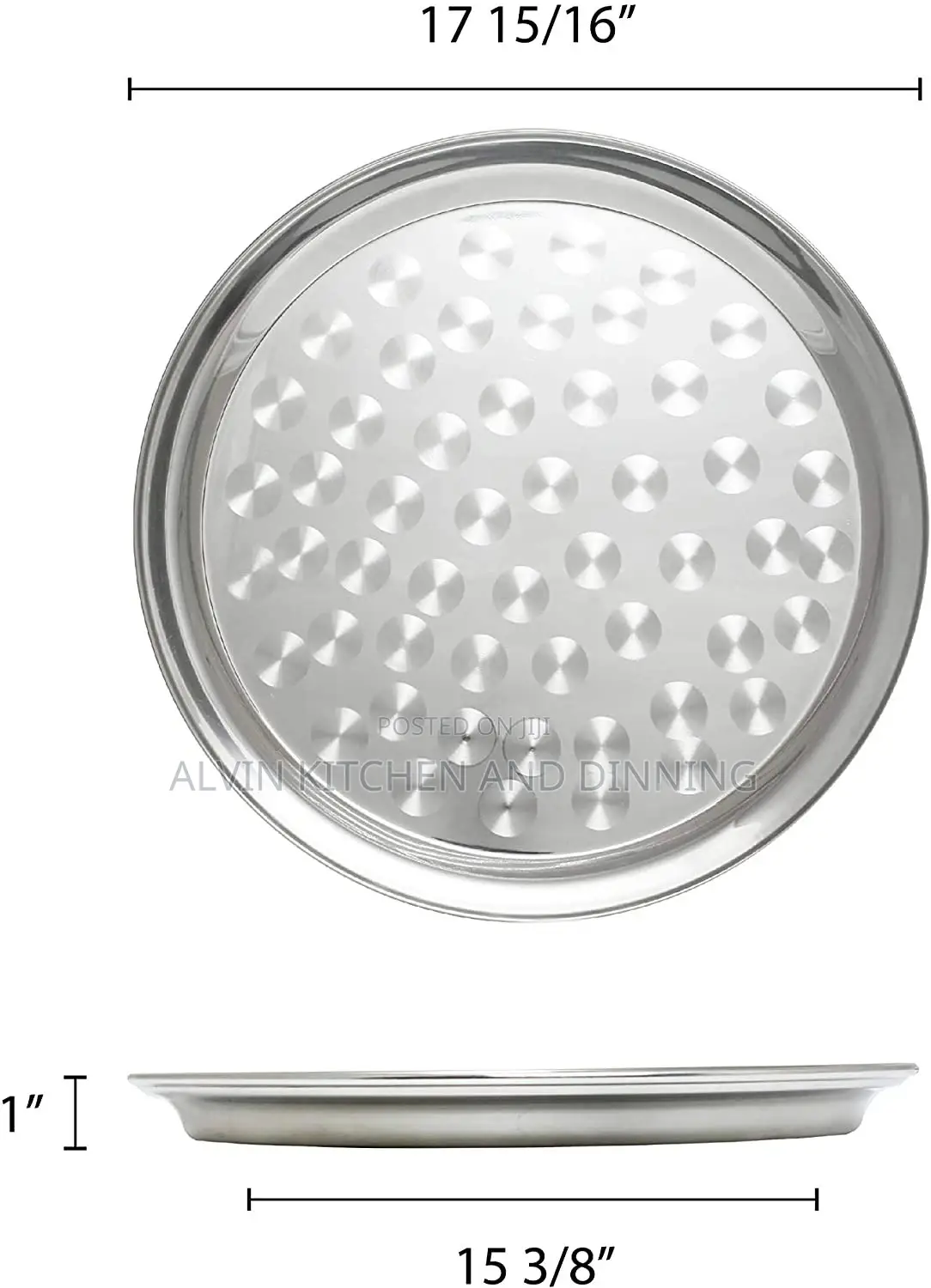 Round Stainless Steel Serving Tray a Set of 6pcs