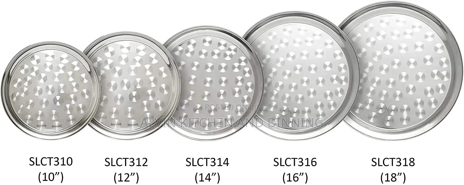 Round Stainless Steel Serving Tray a Set of 6pcs