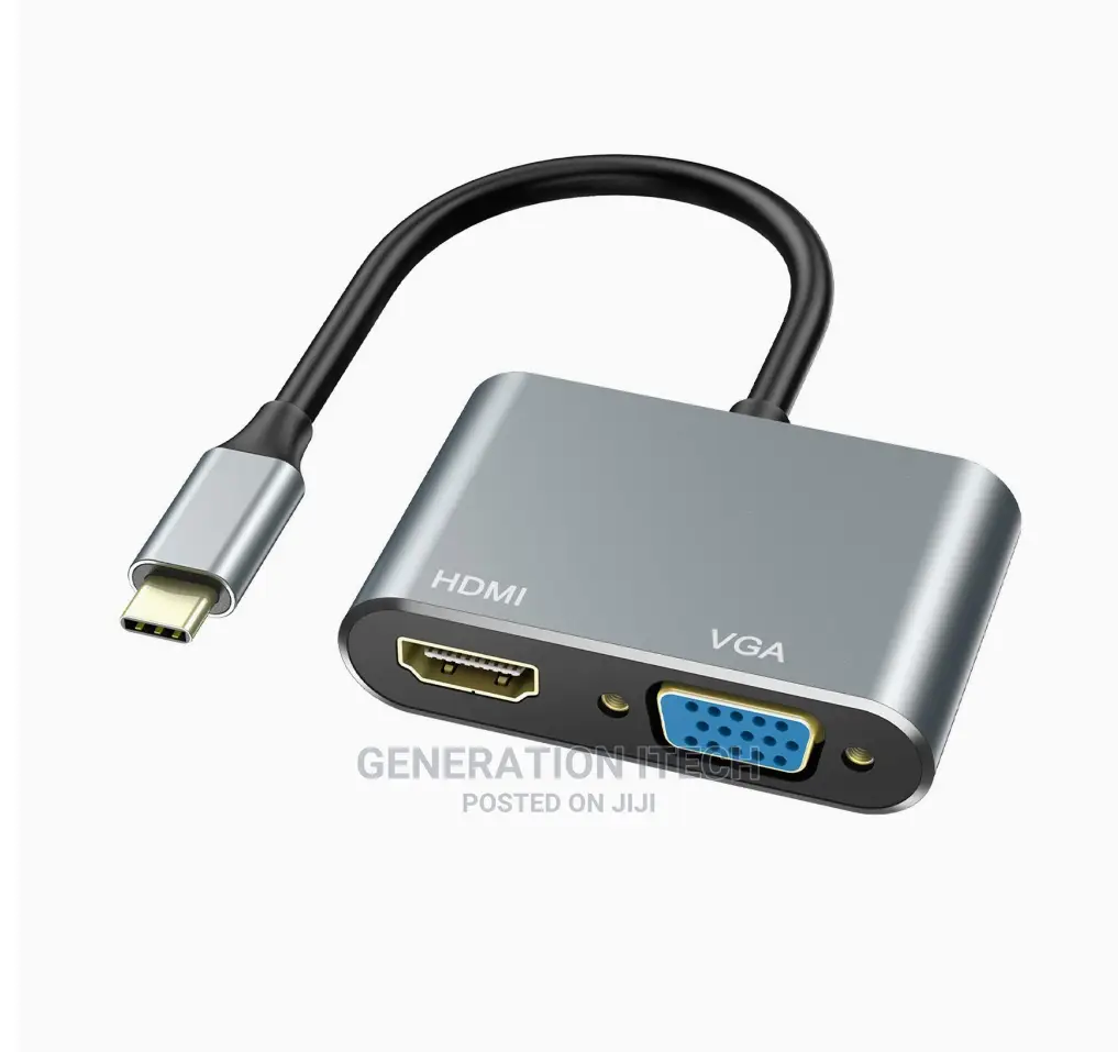 Usb Type C to Hdmi and Vga Adapter - With Hdmi 1080 Vga