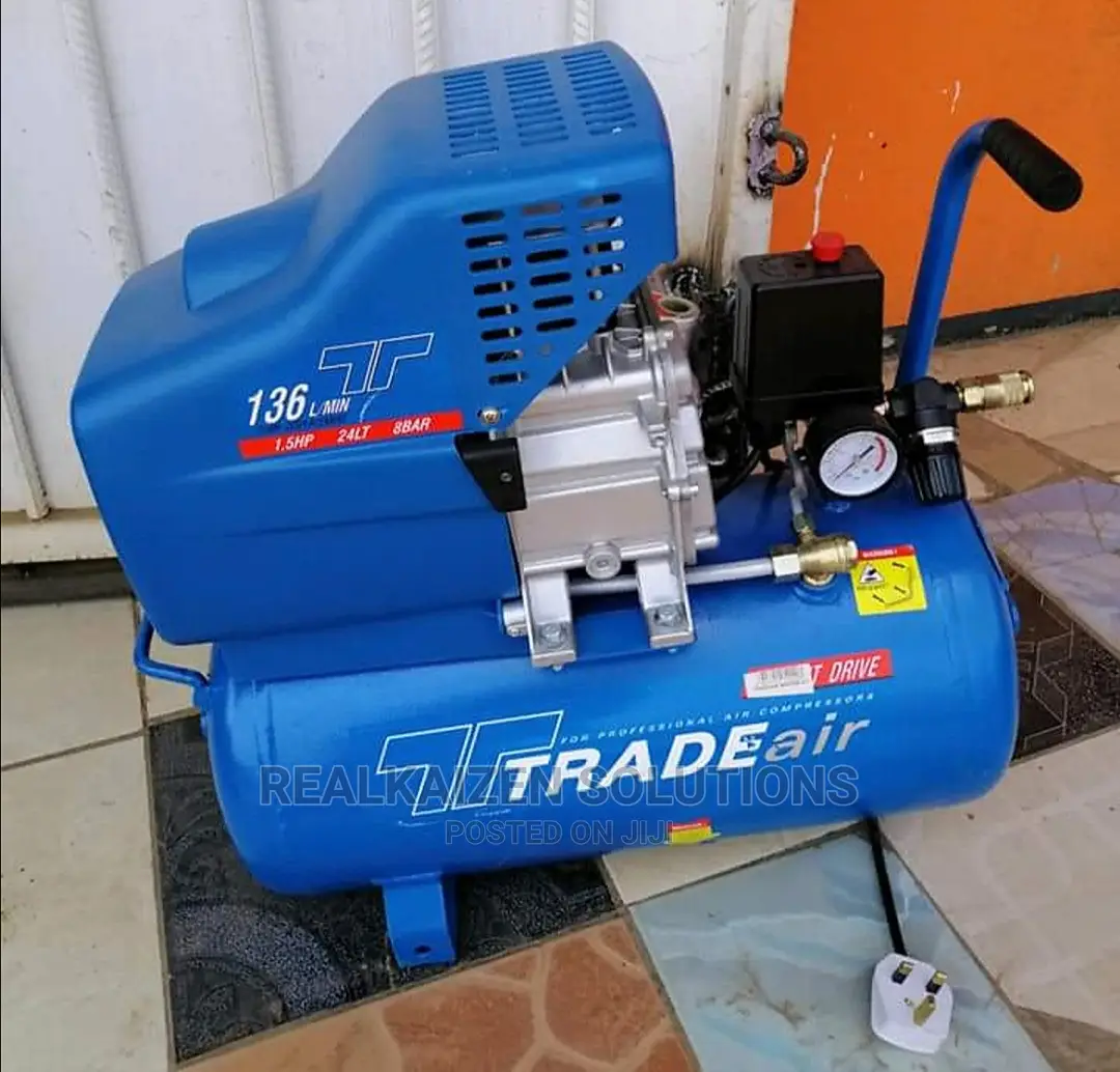 TRADEAIR 24L 5pc Kit Lubricated Air Compressor 1.1kw