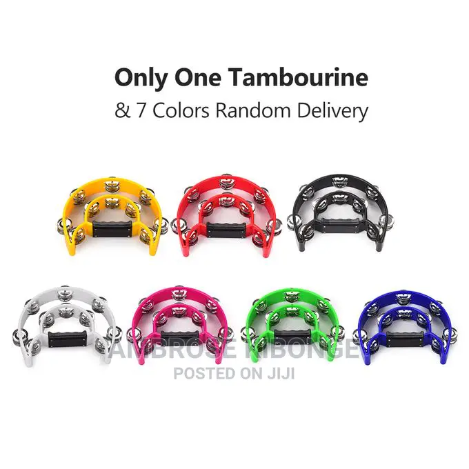 Half Moon Metal Jingles Handheld Tambourines - Double Row.