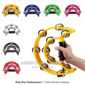 Half Moon Metal Jingles Handheld Tambourines - Double Row.