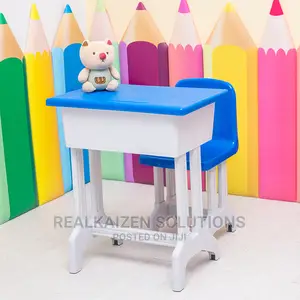 Quality Kids Single Sturdy Plastic Strong Desk And Chair Set