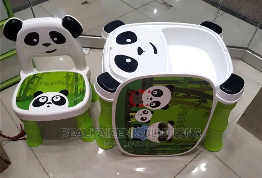 A + B High Quality Fiber Plastic Panda Chair Table Set