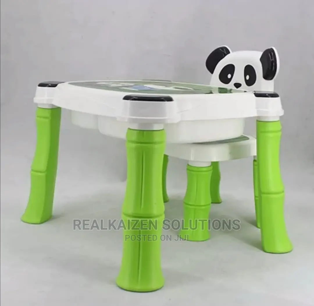 A + B High Quality Fiber Plastic Panda Chair Table Set