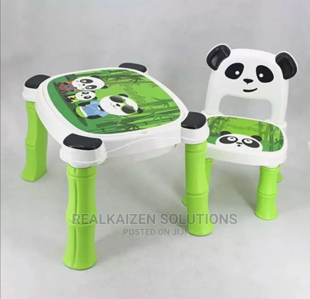 A + B High Quality Fiber Plastic Panda Chair Table Set