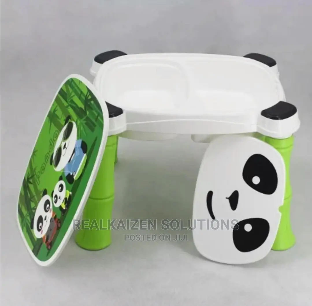 A + B High Quality Fiber Plastic Panda Chair Table Set