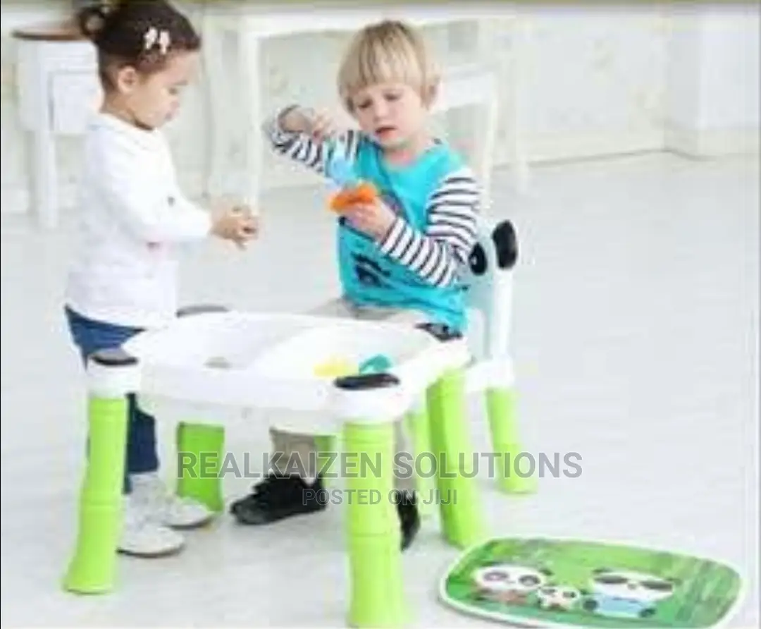 A + B High Quality Fiber Plastic Panda Chair Table Set