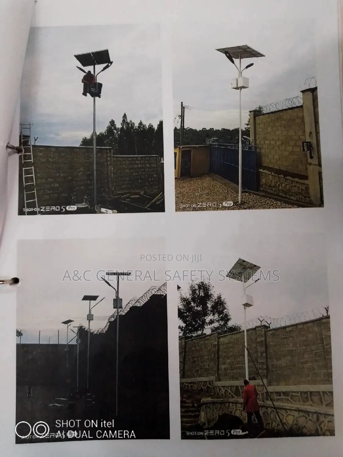 Standard Solar Security Street Light Stand Alone Double Hold