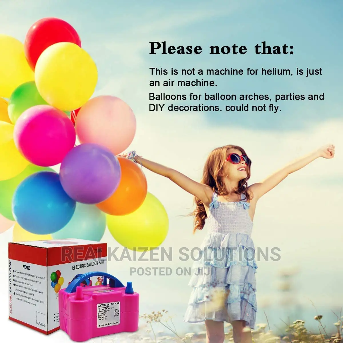 Portable Electric Dual Nozzle Rose Red Balloon Blow Pump