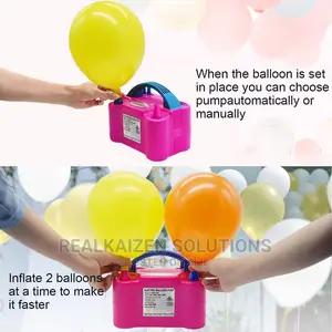 Portable Electric Dual Nozzle Rose Red Balloon Blow Pump