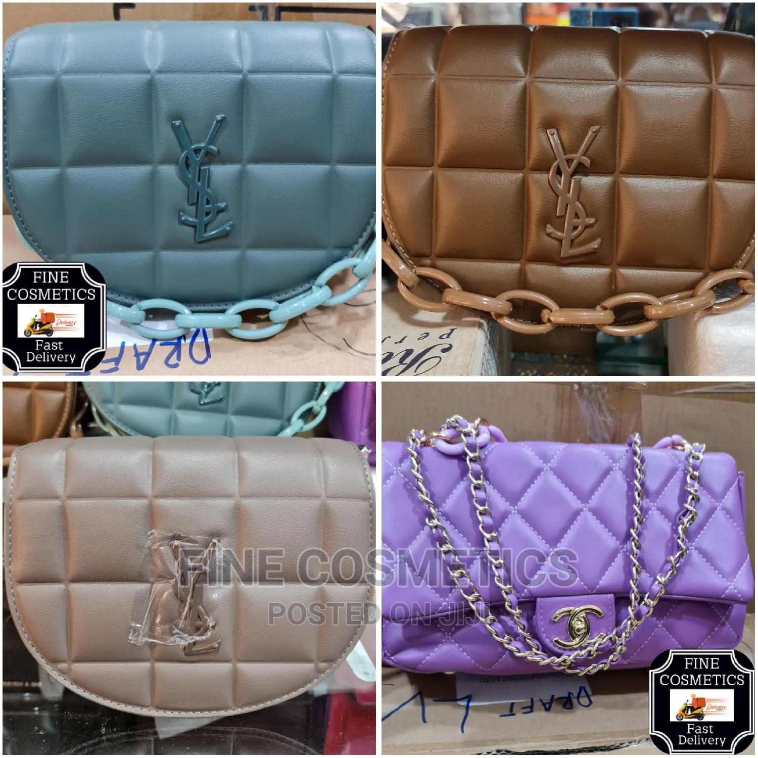 YSL Flap Vegan Leather Small Square Women's Office Handbags