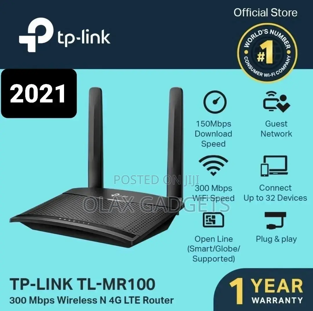 Tp-Link MR100 300mbps Wireless 4G LTE Router