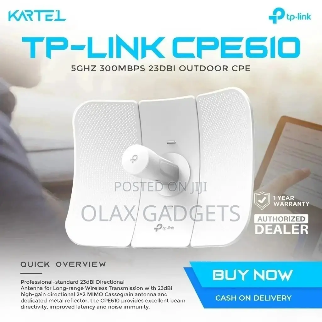 Tp-Link CPE610 High Power Outdoor CPE/Access Point, 5ghz 300