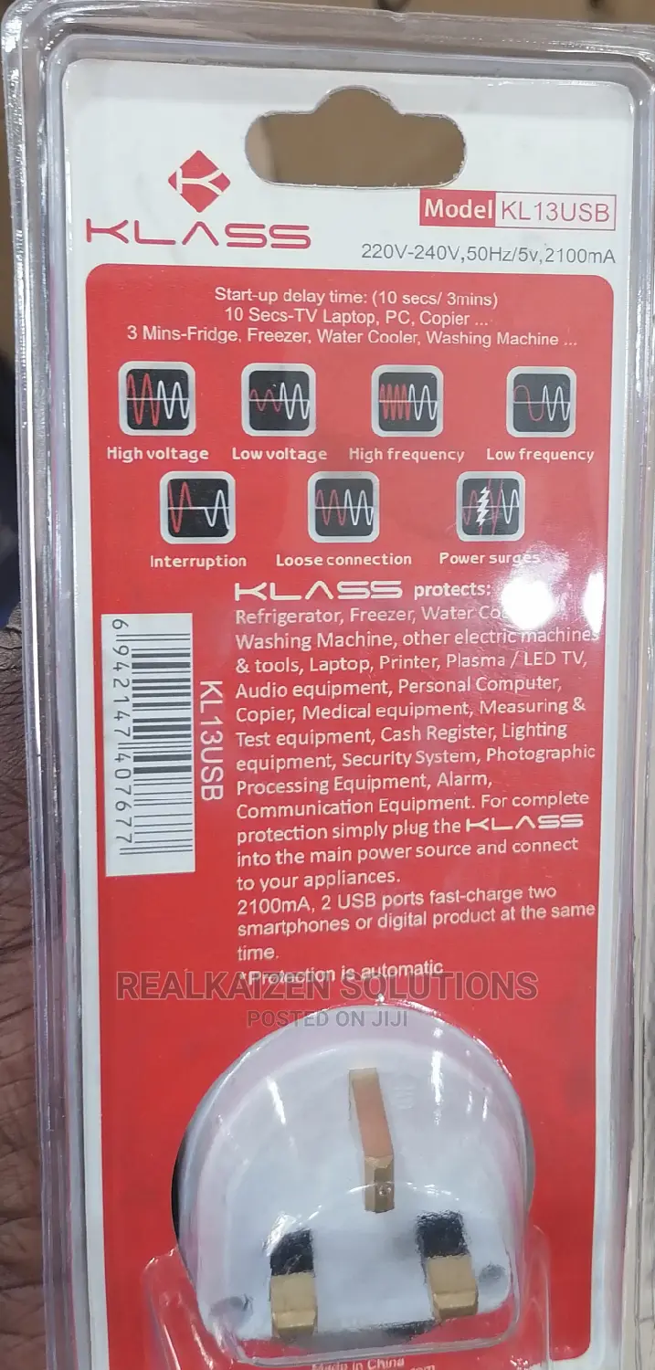 Klass Smart Power Protection Plug With Fast USB Charging