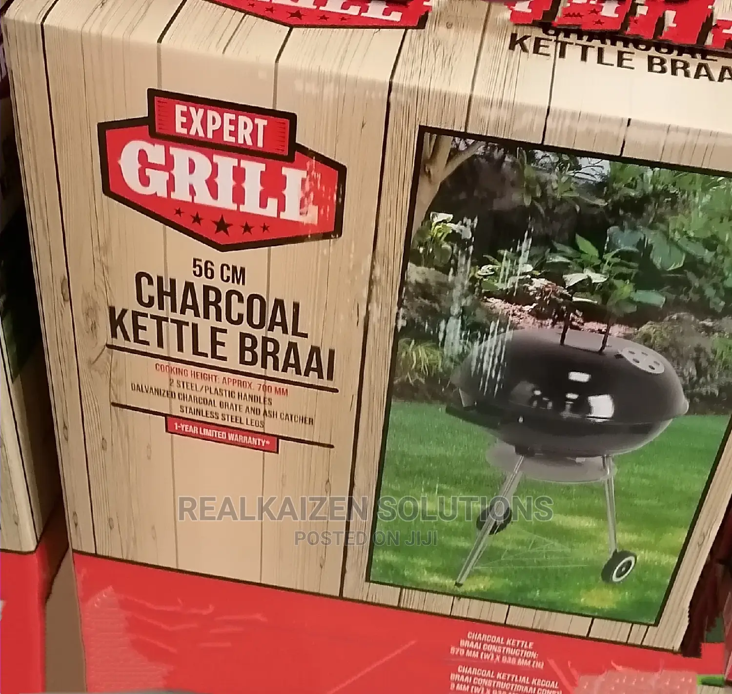 Expert Grill Charcoal Kettle Braai Thermo Grill Large 56cm