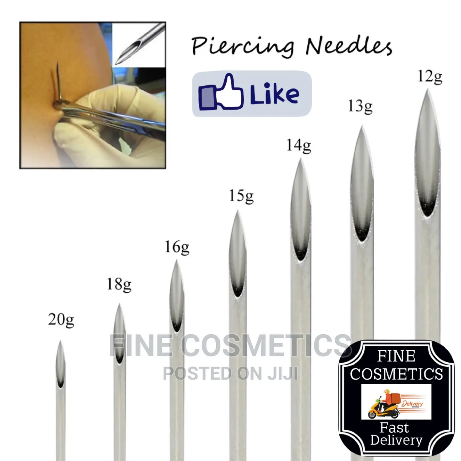 1pc Disposable Body Piercing Needles For Nose,Ears,Navel Etc