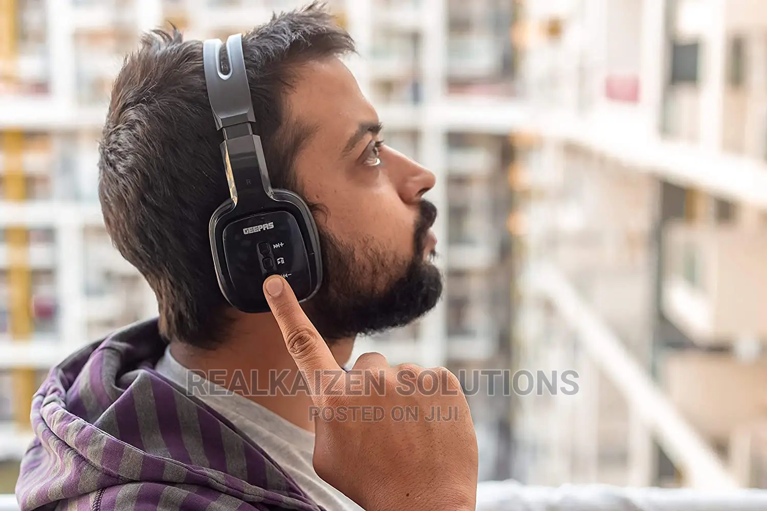 Geepas Bluetooth Black Headphone With Mic