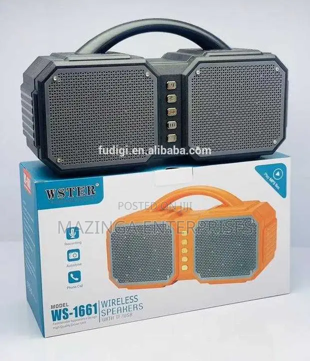 Bass Wster 1661 Portable Bluetooth (2speakers)