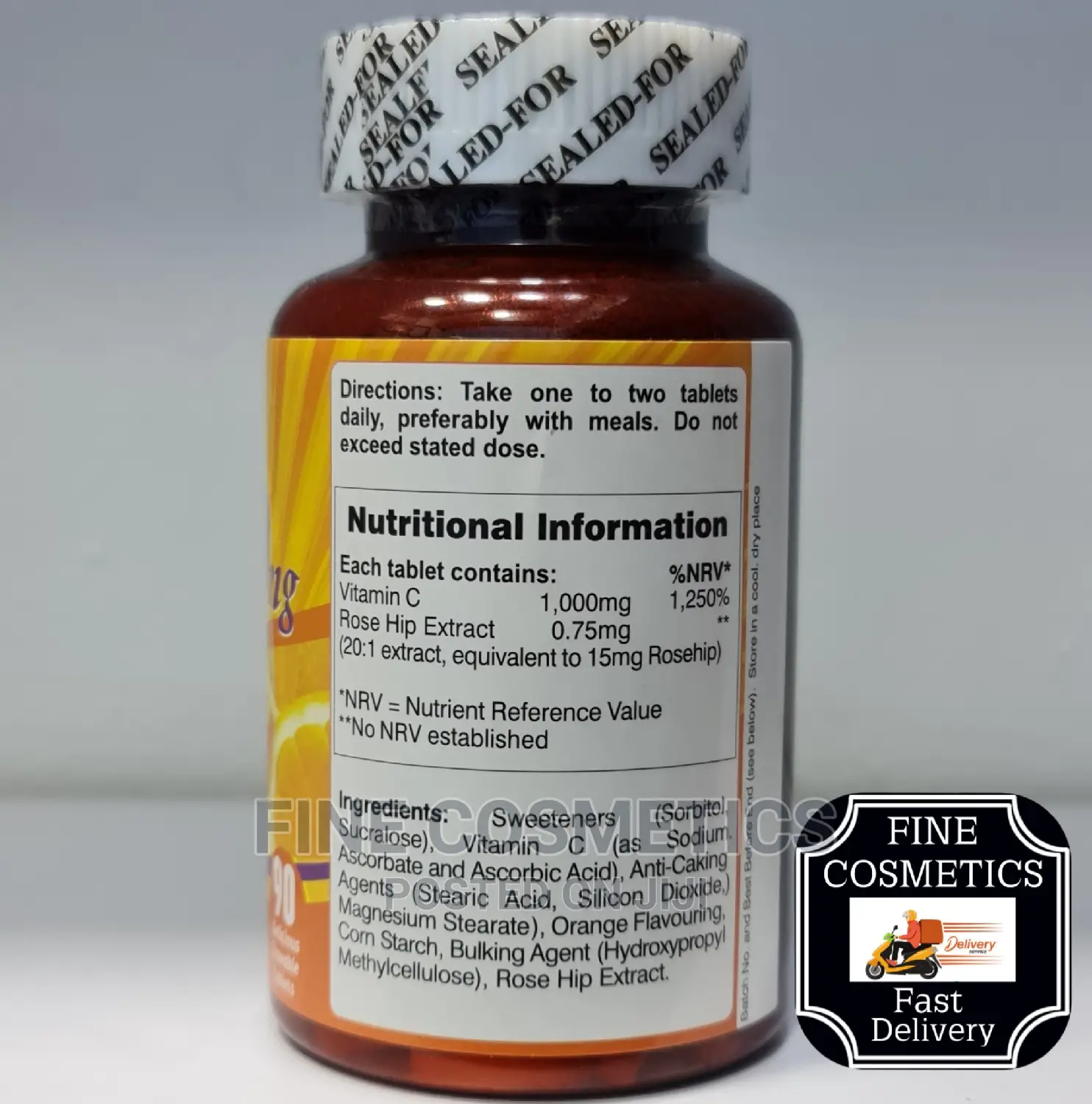 ARYK Vitamin C-1000mg Acorbic 90tabs for Health Skin System