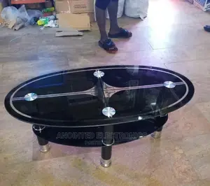 Black Ovel Glass Table