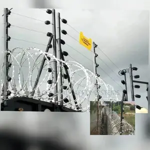 Electric Wire Fencing With Razor Wire 50x100ft Plot