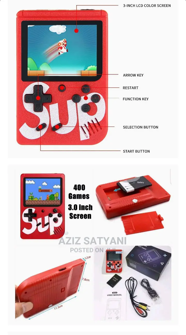 Sup Game Box Rchargable Conole/Led Scren/Retro Clasic Gaming