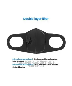 Double Layer Filter Mask -black