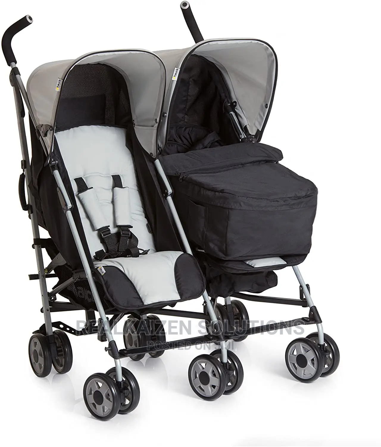 Original Hauck Twin Turbo Duo Stroller Caviar Stone 36kg