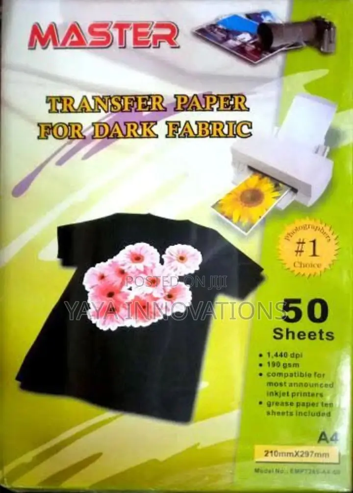 100pcs Dark Light Transfer Papers for Tshirts