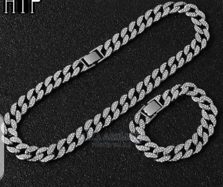 Men's Iced Necklace Plus An Iced Bracelet