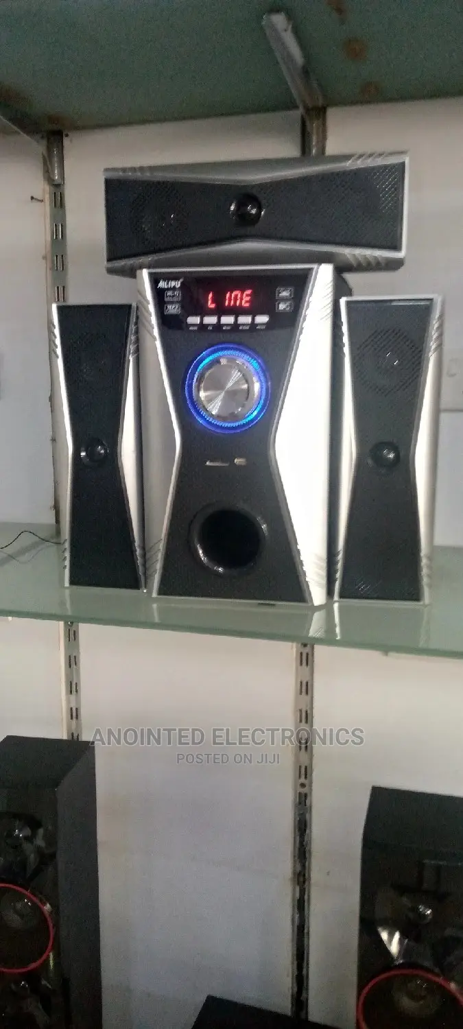 Black And Sliver Speakers