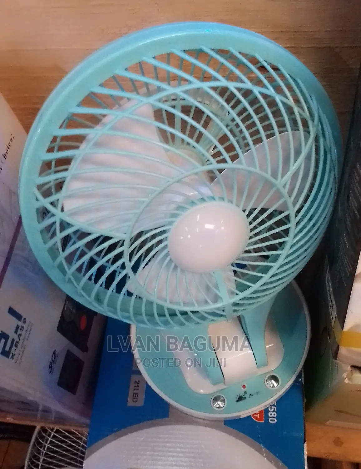 Portable Rechargable Mini Fan With a LED Light - Table Fan
