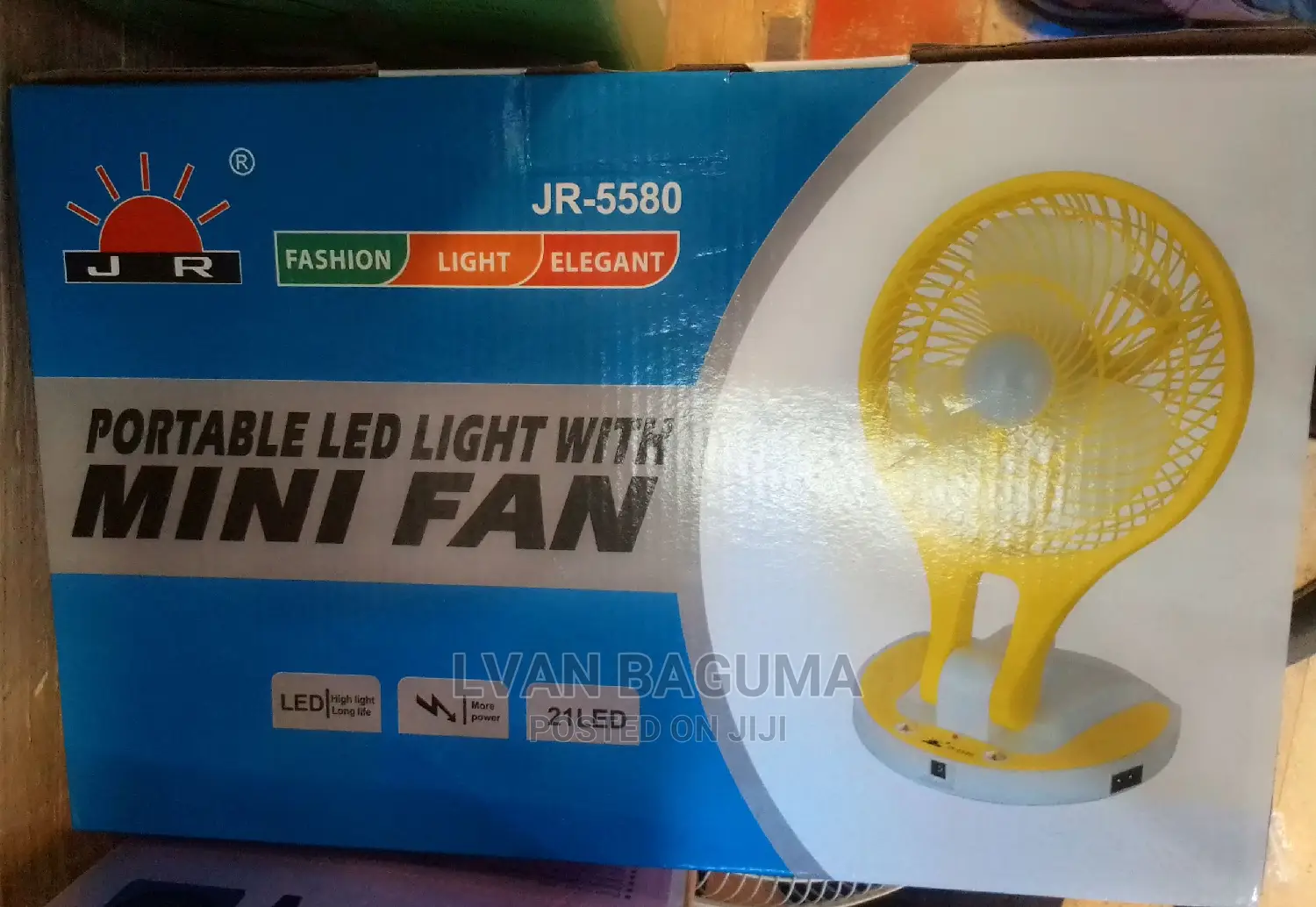 Portable Rechargable Mini Fan With a LED Light - Table Fan