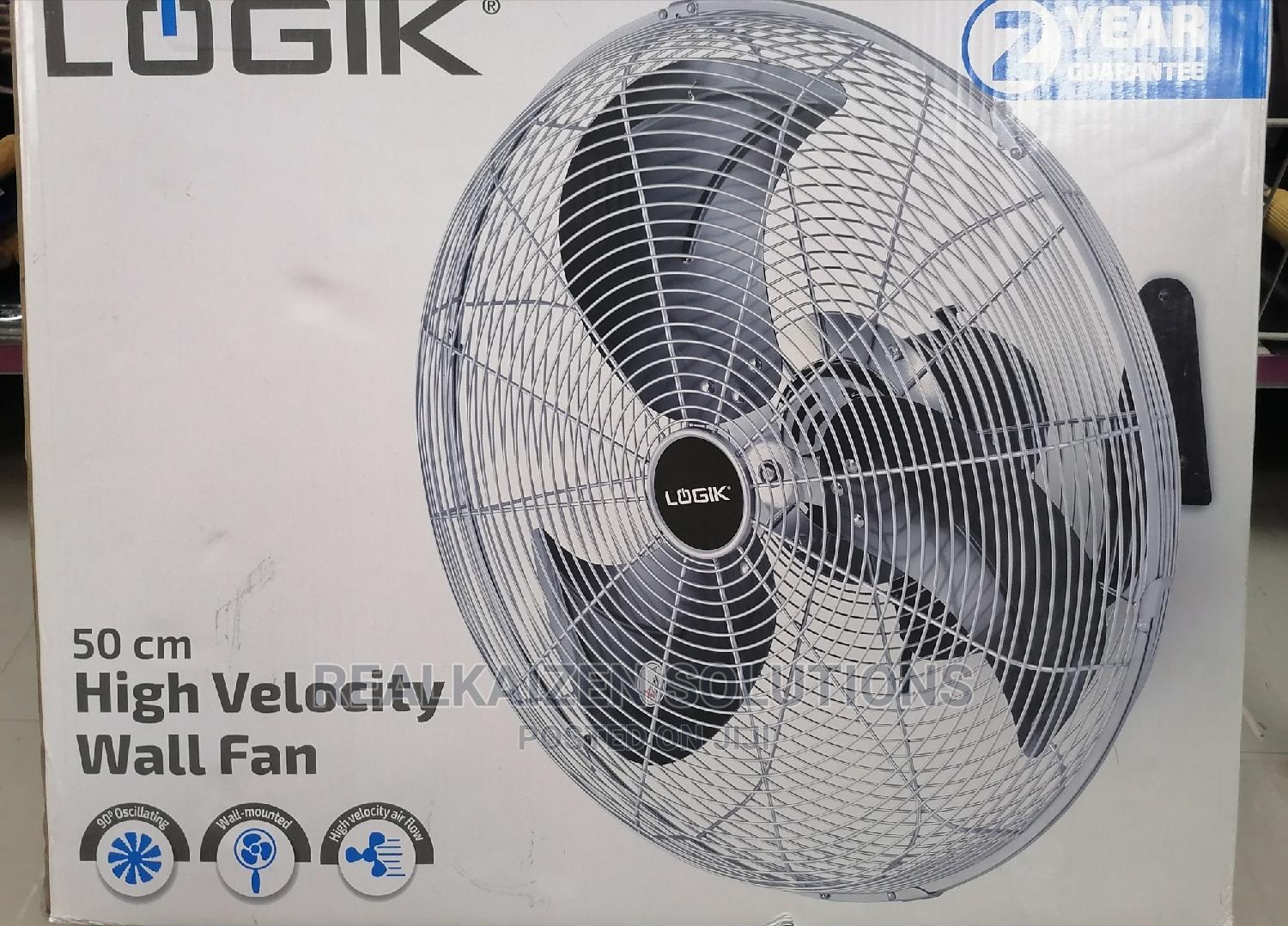 Logik High Velocity Heavy Duty Industrial Wall Fan 50cm in Kampala