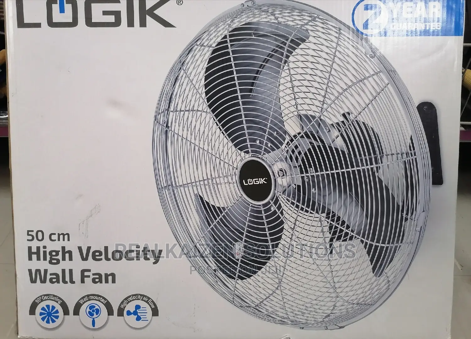 Logik High Velocity Heavy Duty Industrial Wall Fan 50cm
