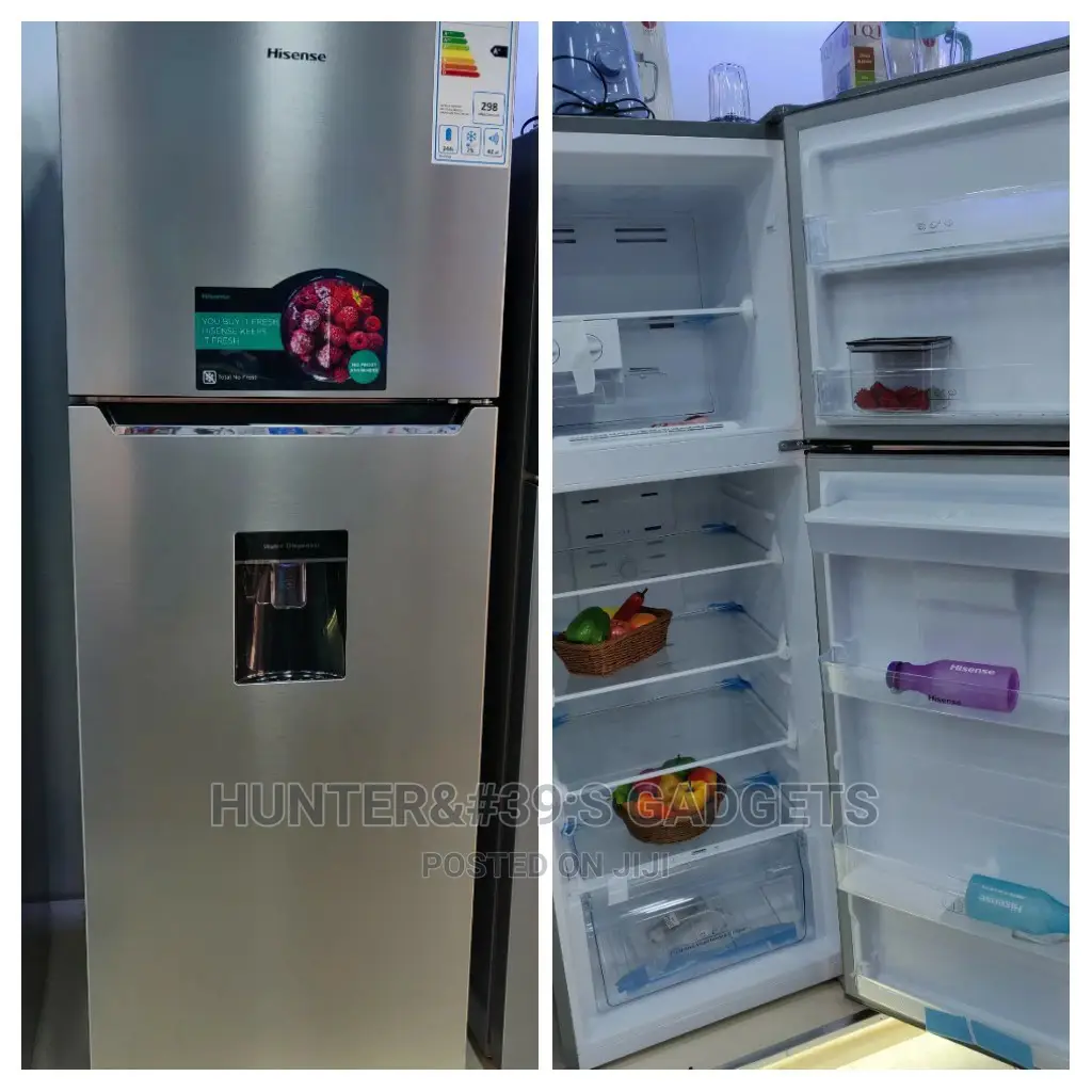 Hisense Double Door 419 Liters Silver With Water Dispenser