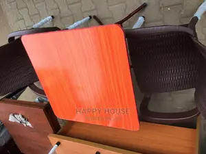 Set of Foldable Table and Two Plastic Chairs