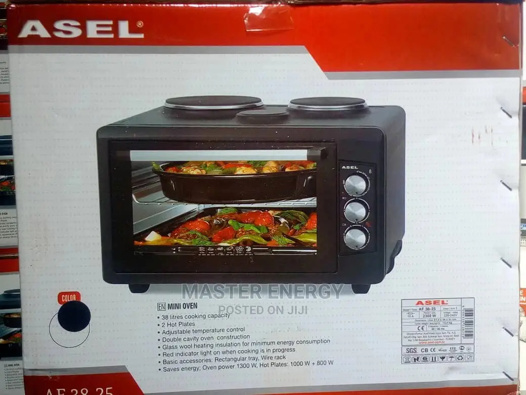 38L Asel Mini Oven With Double Hotplates