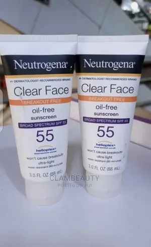 Neutrogena Clear Face Breakout Oil Free Sunscreen SPF 55