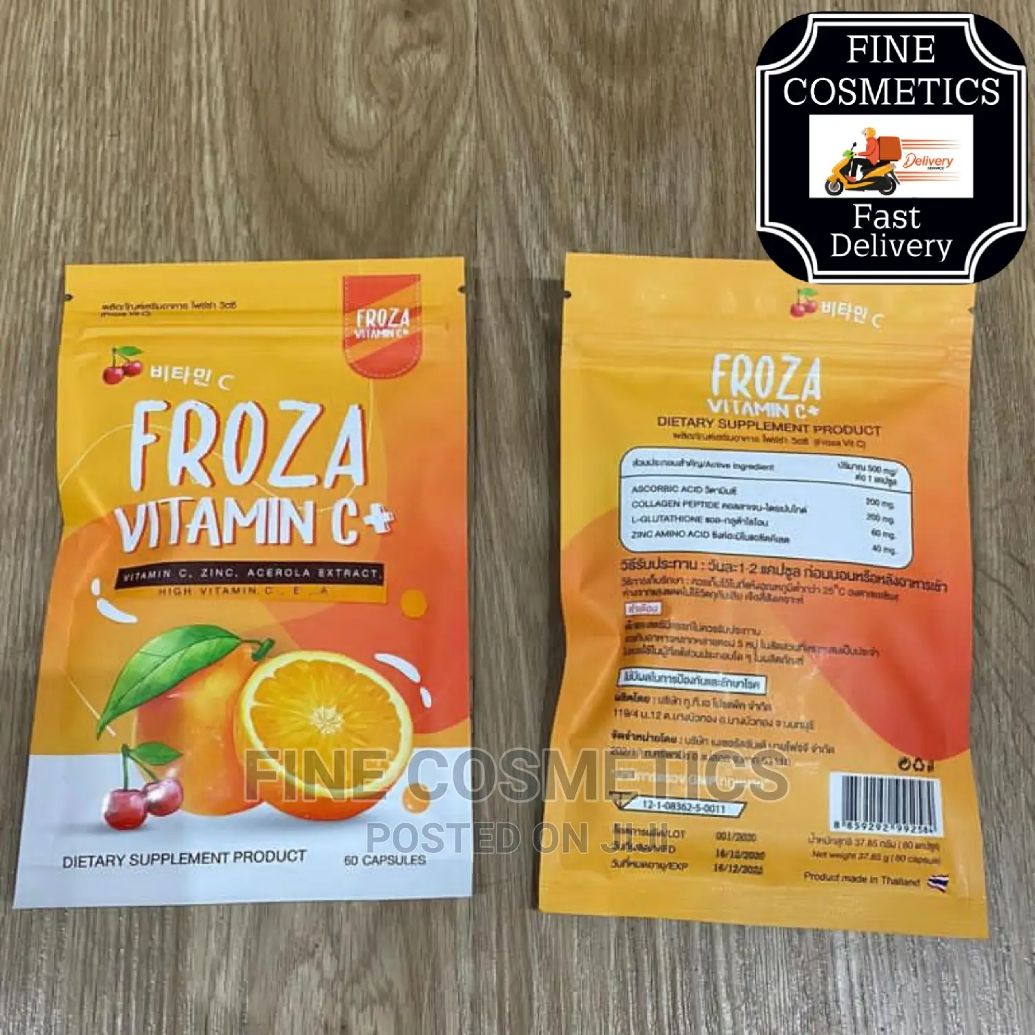 FROZA Vitamin C and ZINC Dietary Skin Supplement 60 Tabs