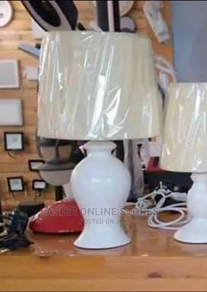 White and Cream Bedside Lamps