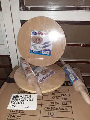 Wood Rolling Board and Rolling Pin Set