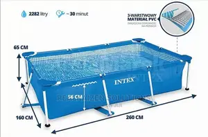 Intex Rectangular Frame Small Family Swimming Pool 2.6M